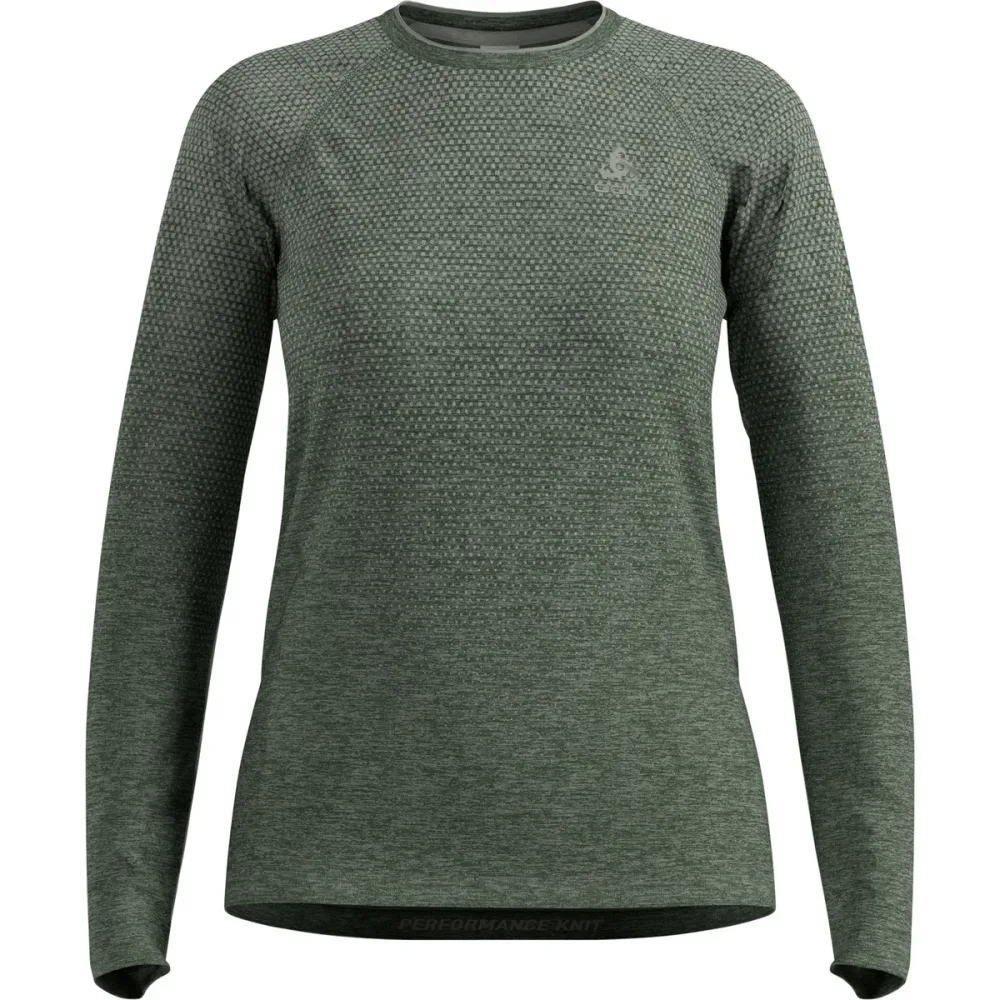 Odlo Essential Seamless Langarm-Laufshirt für Damen - Training, Running - grün, M