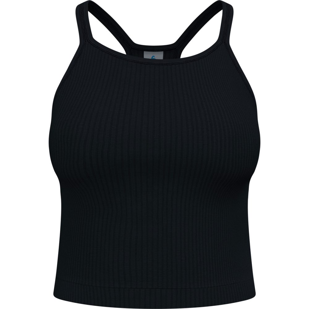 Odlo Active 365 2-In-1 Seamless Lauf-Crop-Tank für Damen - Training, Running - schwarz, M