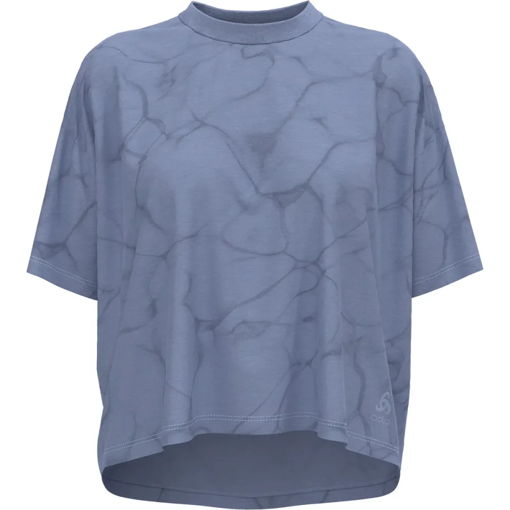 Odlo Active 365 Natural Blend Print Lauf-T-Shirt für Damen - Training - blau, S