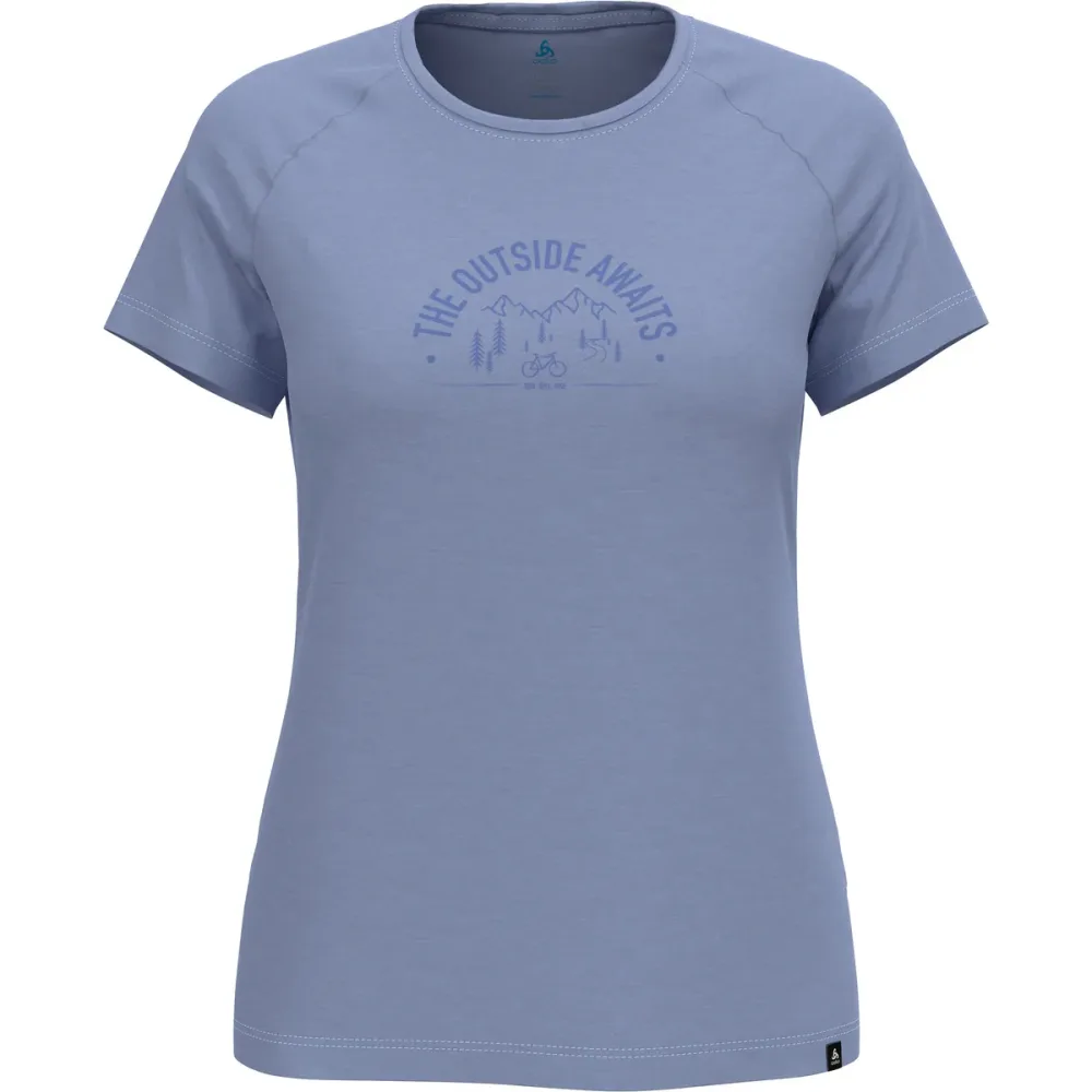 Odlo Ride 365 PW130 Bike Print Radshirt für Damen - Commuting - blau, M