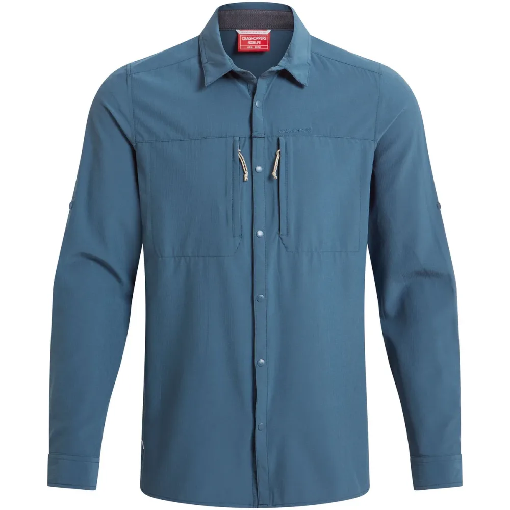 Craghoppers NosiLife Anti-Insect Pro V Herren Wanderhemd Dunkelblau, Herren, Größe: XL