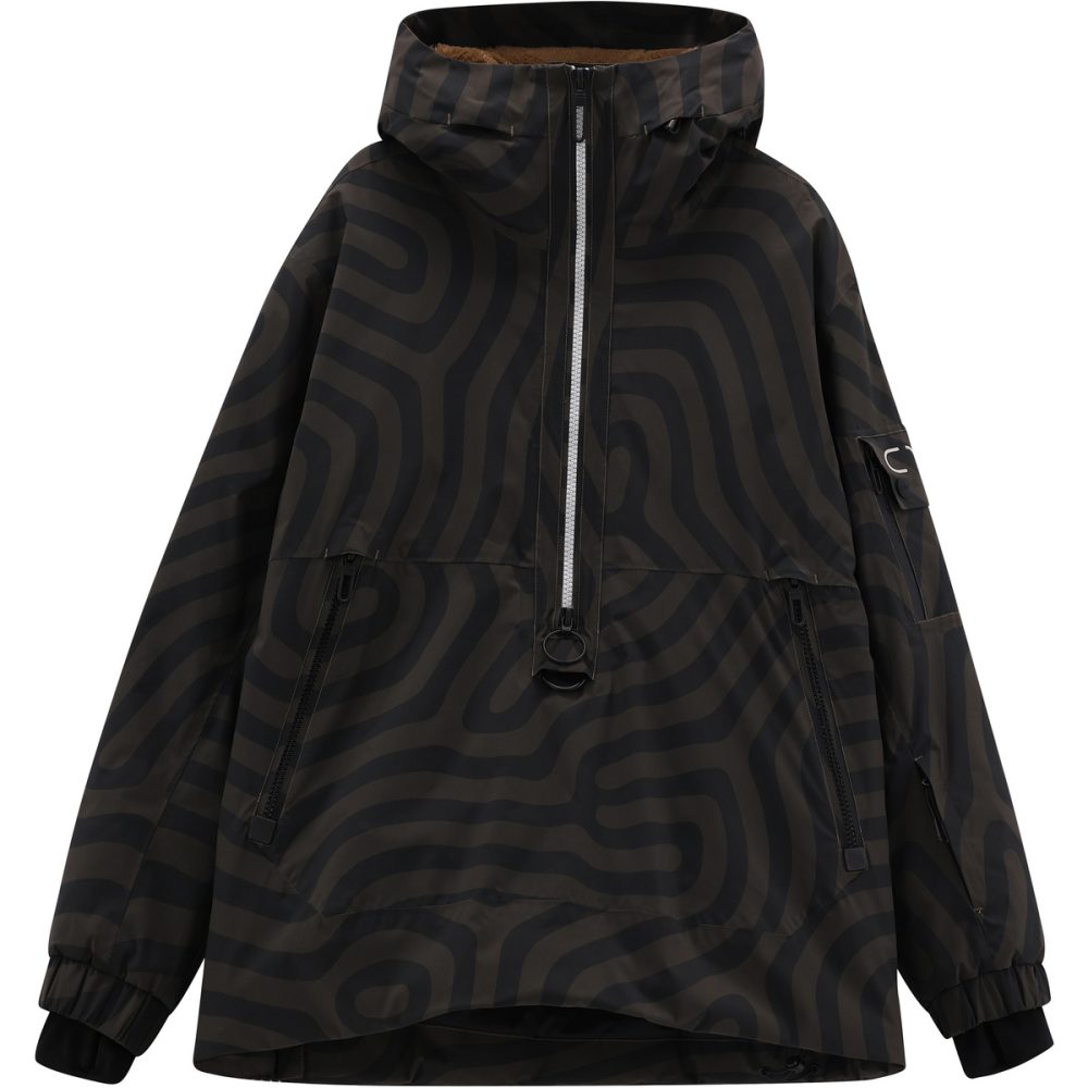 CMP Winterjacke mit Kapuze mit Reissverschlusstaschen, po-bedeckende Länge