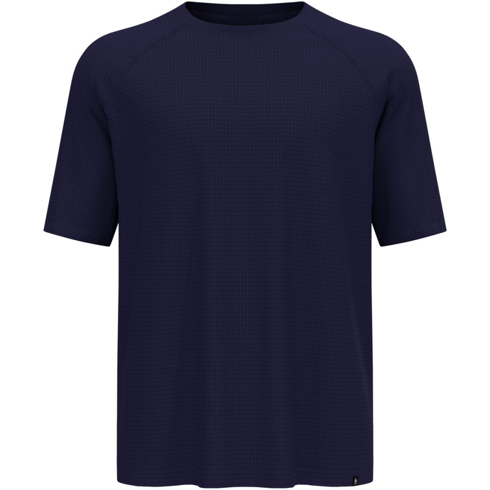 Odlo Wool Waffle T-Shirt für Herren - Wandern, Casual Comfort - blau, XL