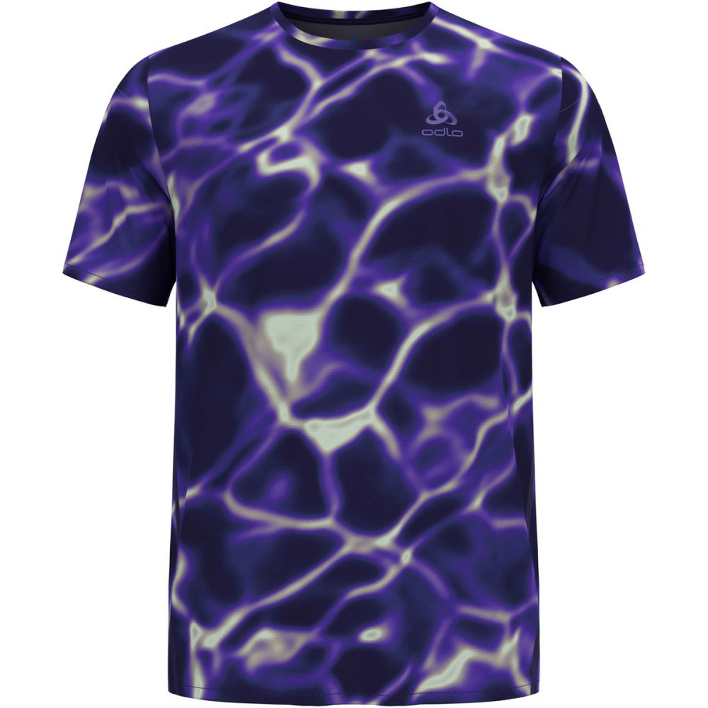 Odlo Zeroweight Chill-Tec Print Lauf-T-Shirt für Herren - Training, Running - lila, S