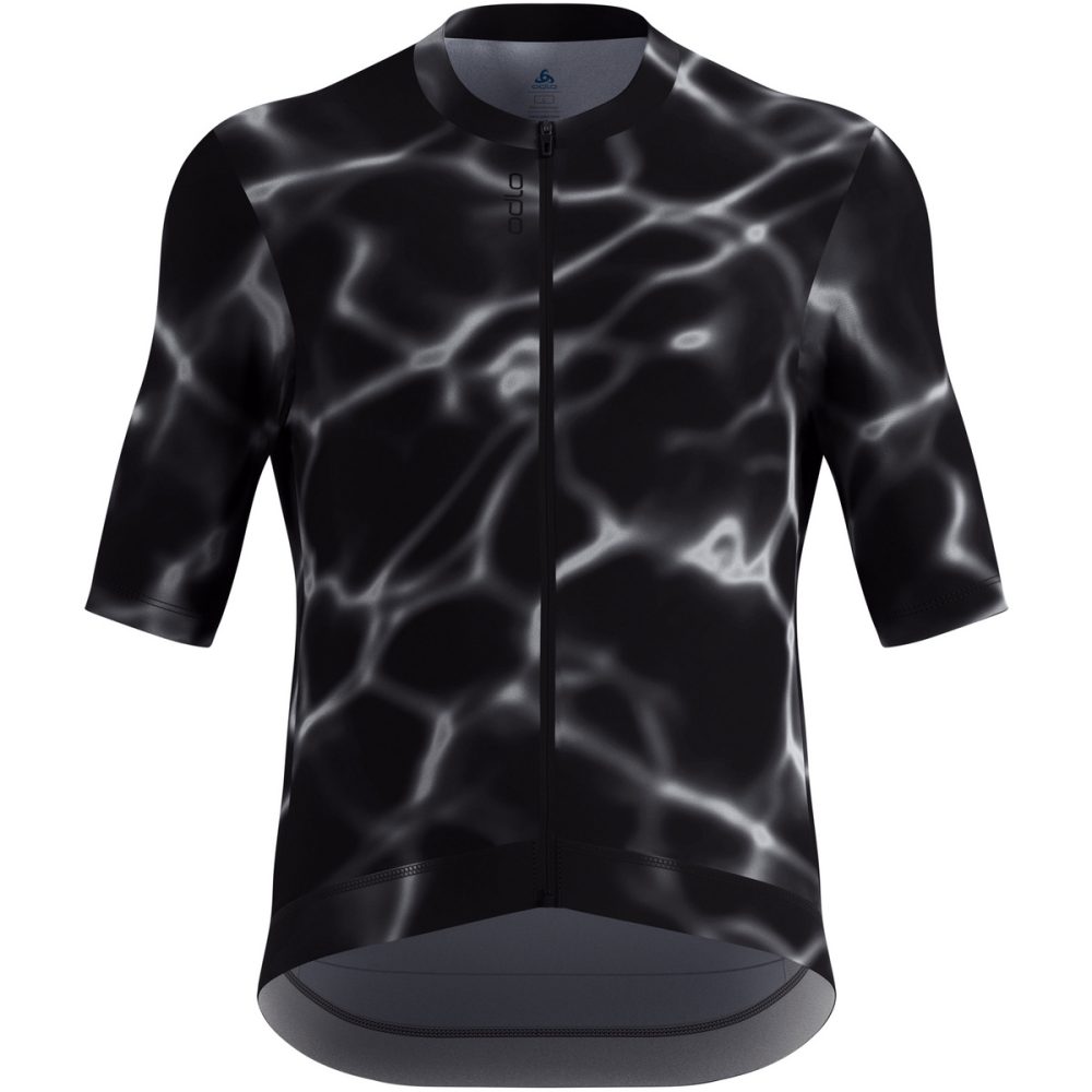 Odlo Zeroweight Pro Print Rad-Shirt Full-Zip für Herren - Radsport - schwarz, S