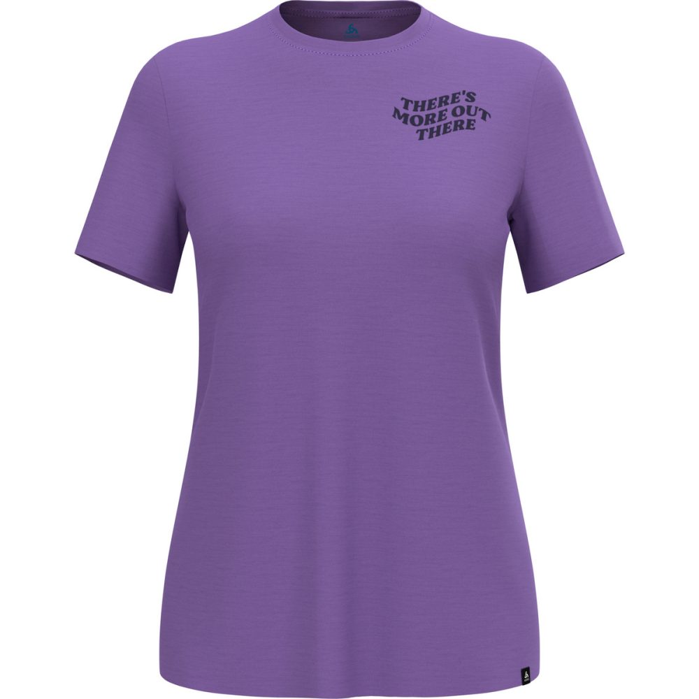 Odlo There's More Merino 160 T-Shirt für Damen - Wandern, Casual Comfort - lila, XL