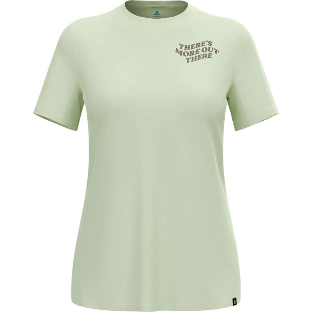 Odlo There's More Merino 160 T-Shirt für Damen - Wandern, Casual Comfort - grün, XL
