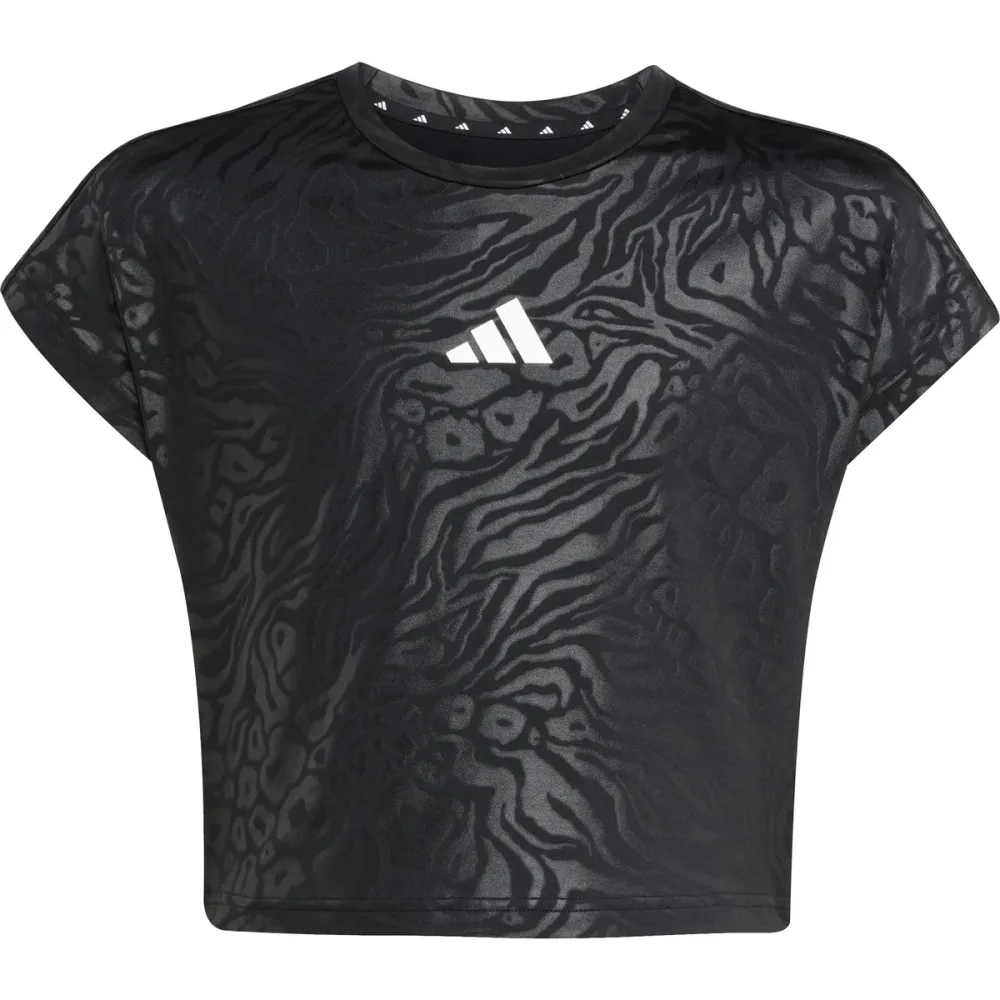 adidas Kinder Animal Print Crop T-Shirt