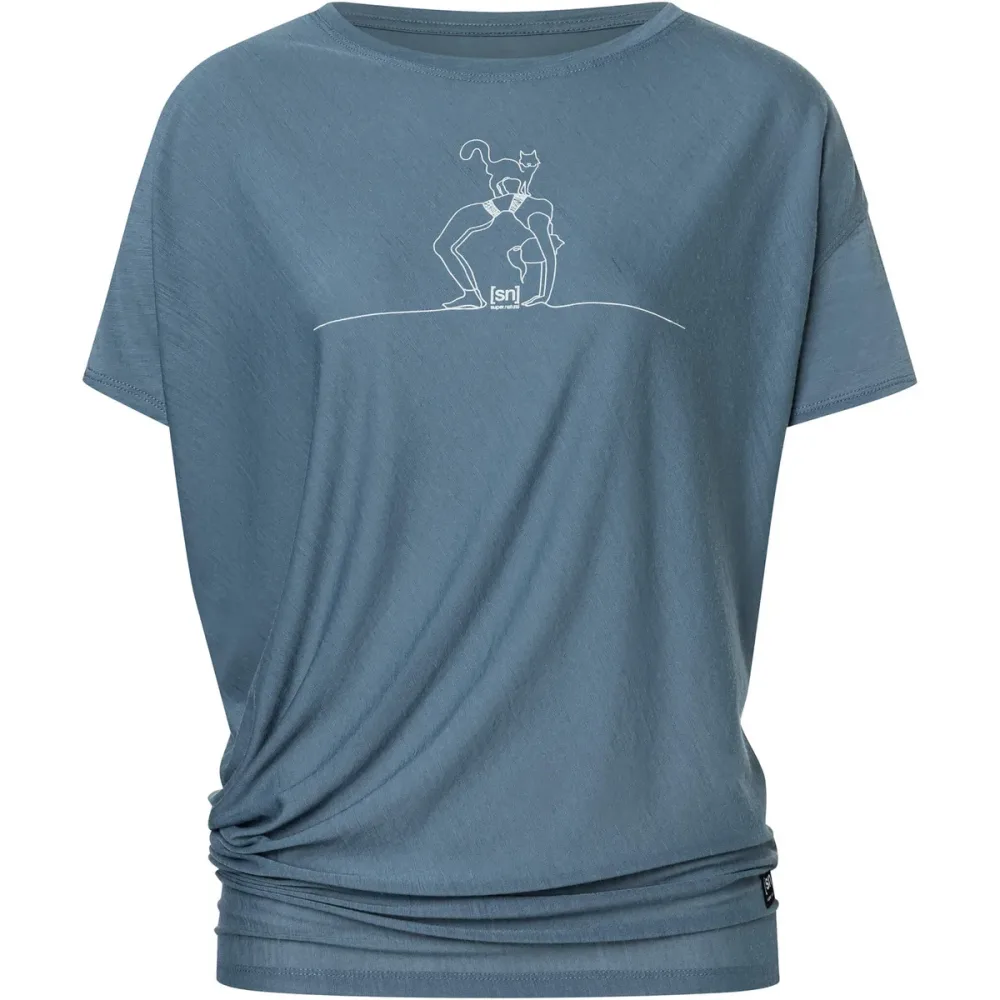 Super.Natural Damen Cat Yoga Loose T-Shirt