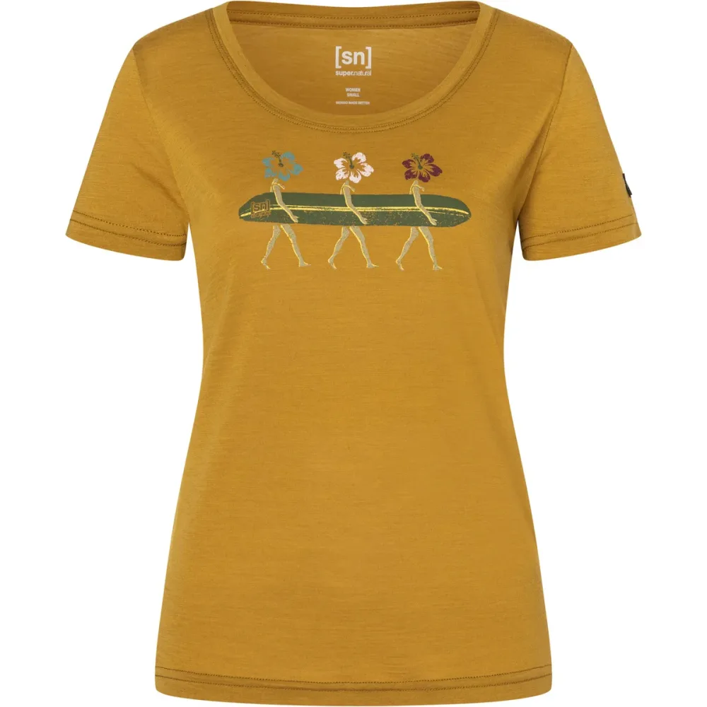 Super.Natural Damen Surfing Flowers T-Shirt