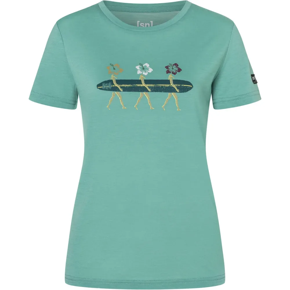 Super.Natural Damen Surfing Flowers T-Shirt