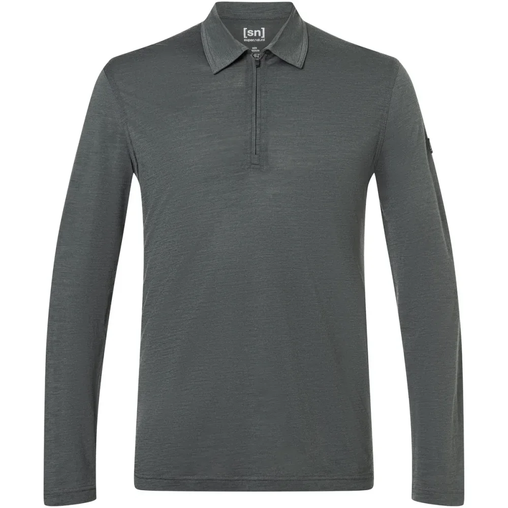 Super.Natural Herren Zip Polo Longsleeve