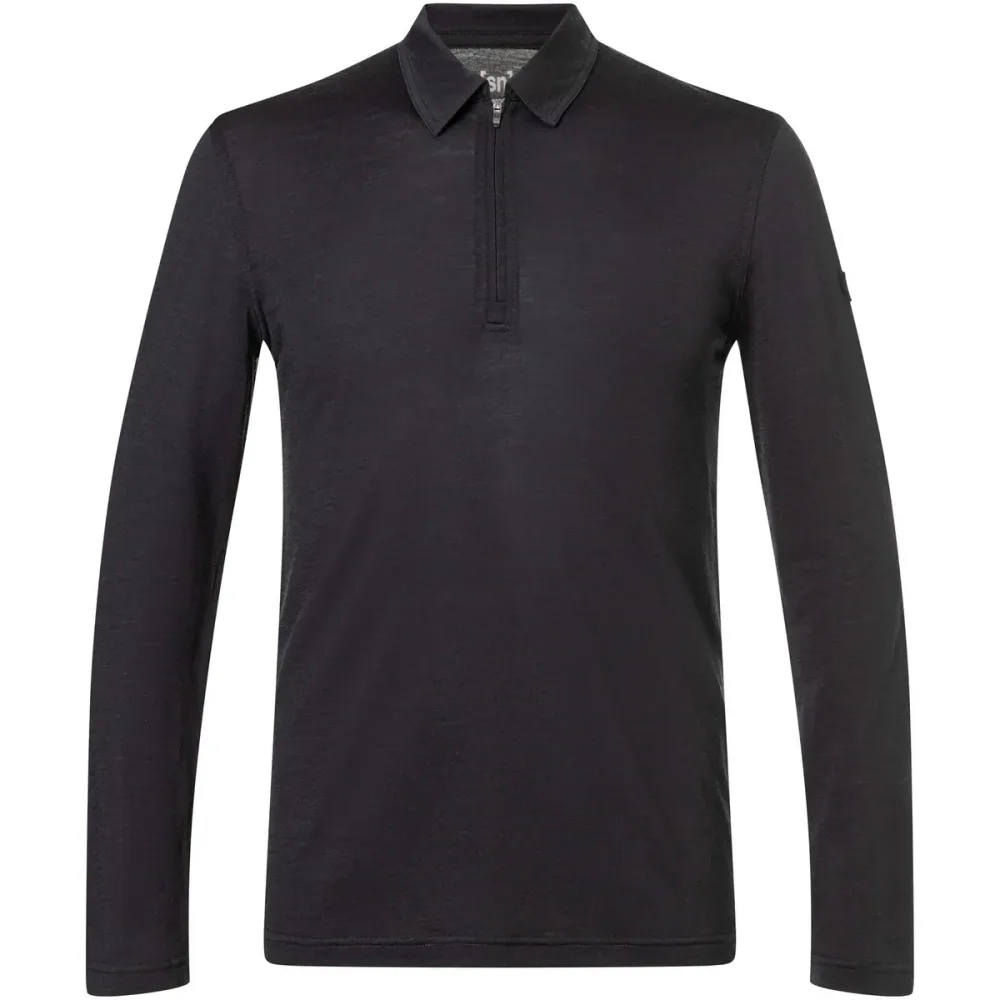 Super.Natural Herren Zip Polo Longsleeve
