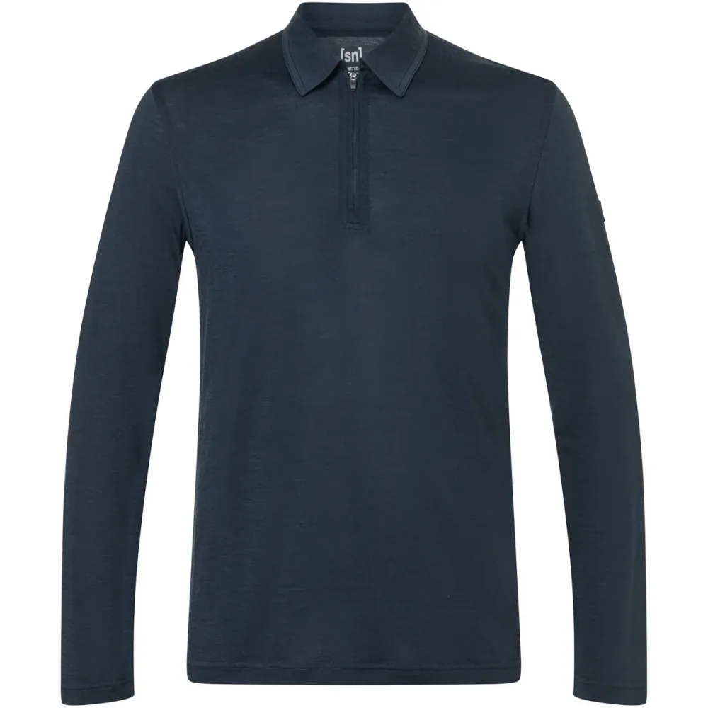 Super.Natural Herren Zip Polo Longsleeve