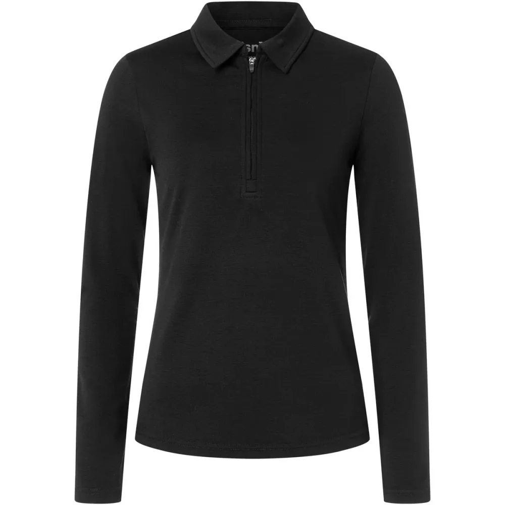 Super.Natural Damen Lux Zip Polo Longsleeve