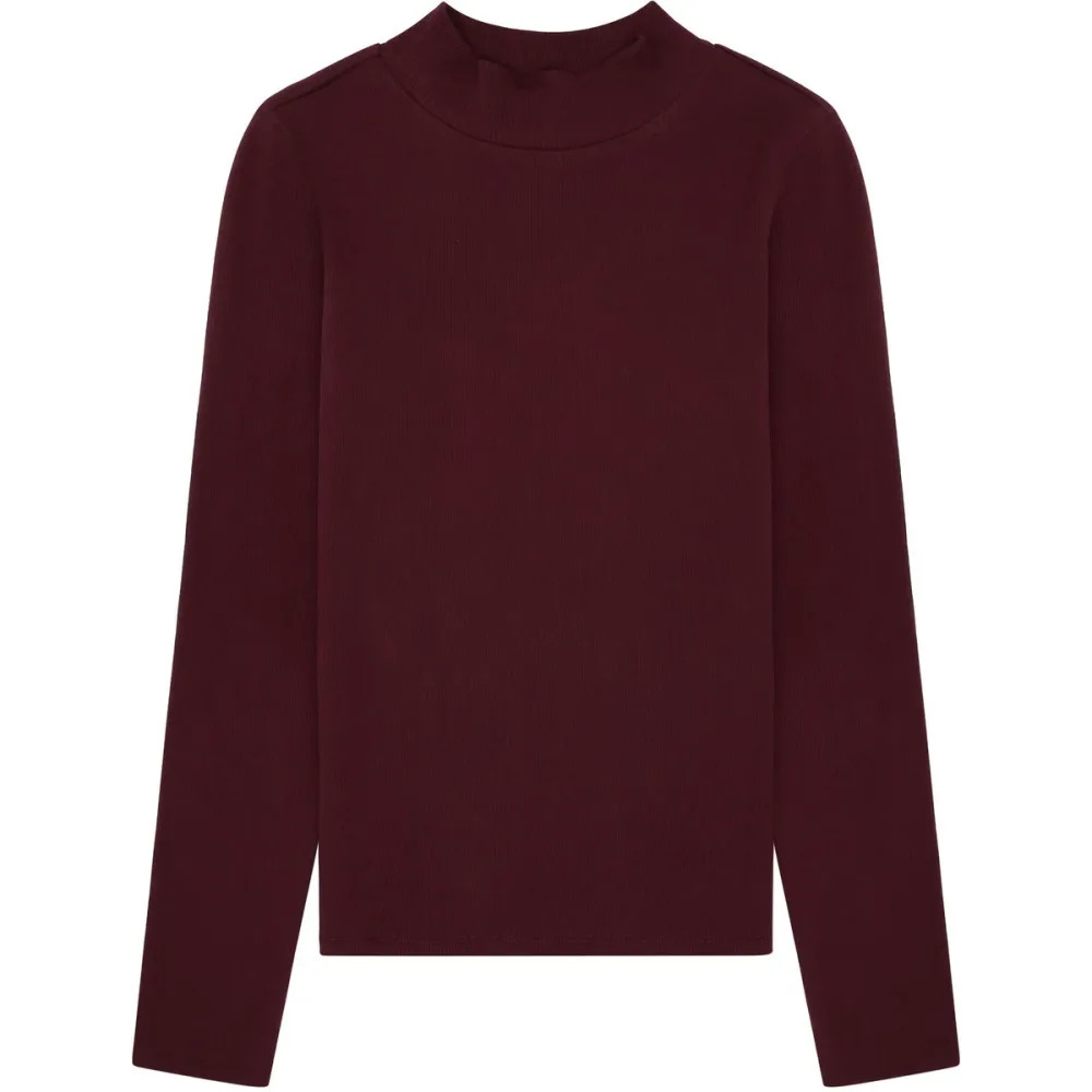 KnowledgeCotton Apparel Damen Rib High Neck Longsleeve