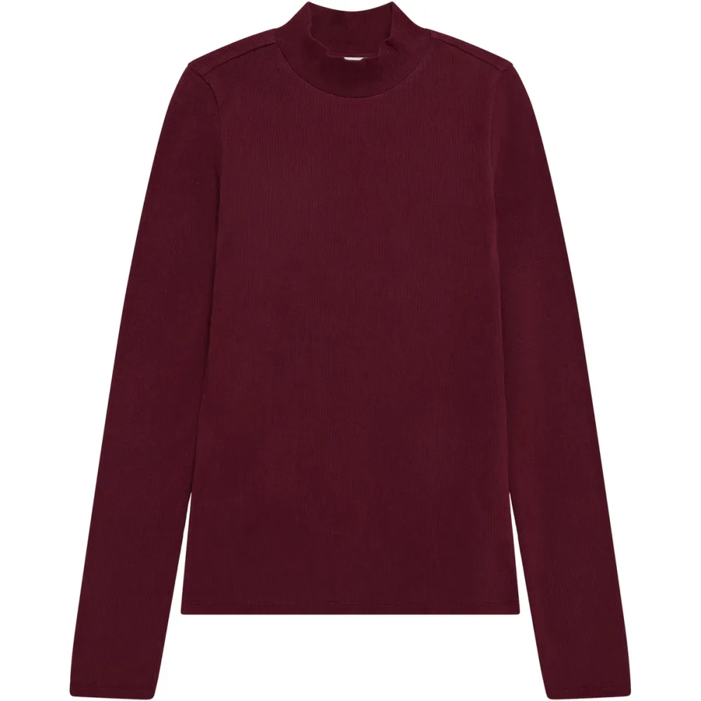 KnowledgeCotton Apparel Damen Rib High Neck Longsleeve