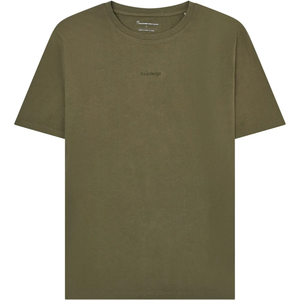 KnowledgeCotton Apparel Herren Chest Embroidery T-Shirt
