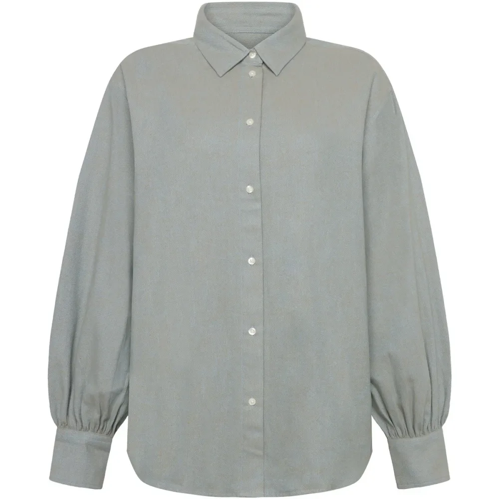 KnowledgeCotton Apparel Damen Fisbone Flanel Balloon Arms Bluse