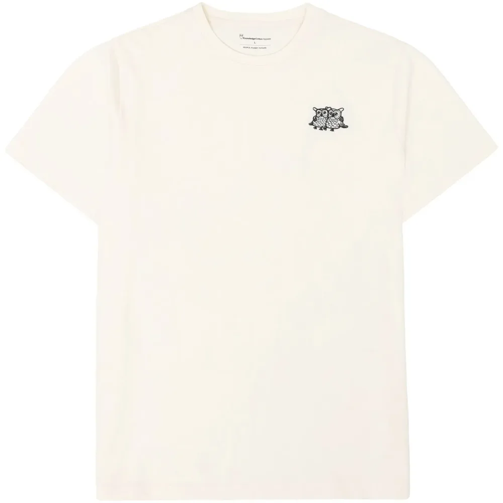 KnowledgeCotton Apparel Herren Owl Chest Embroidery T-Shirt