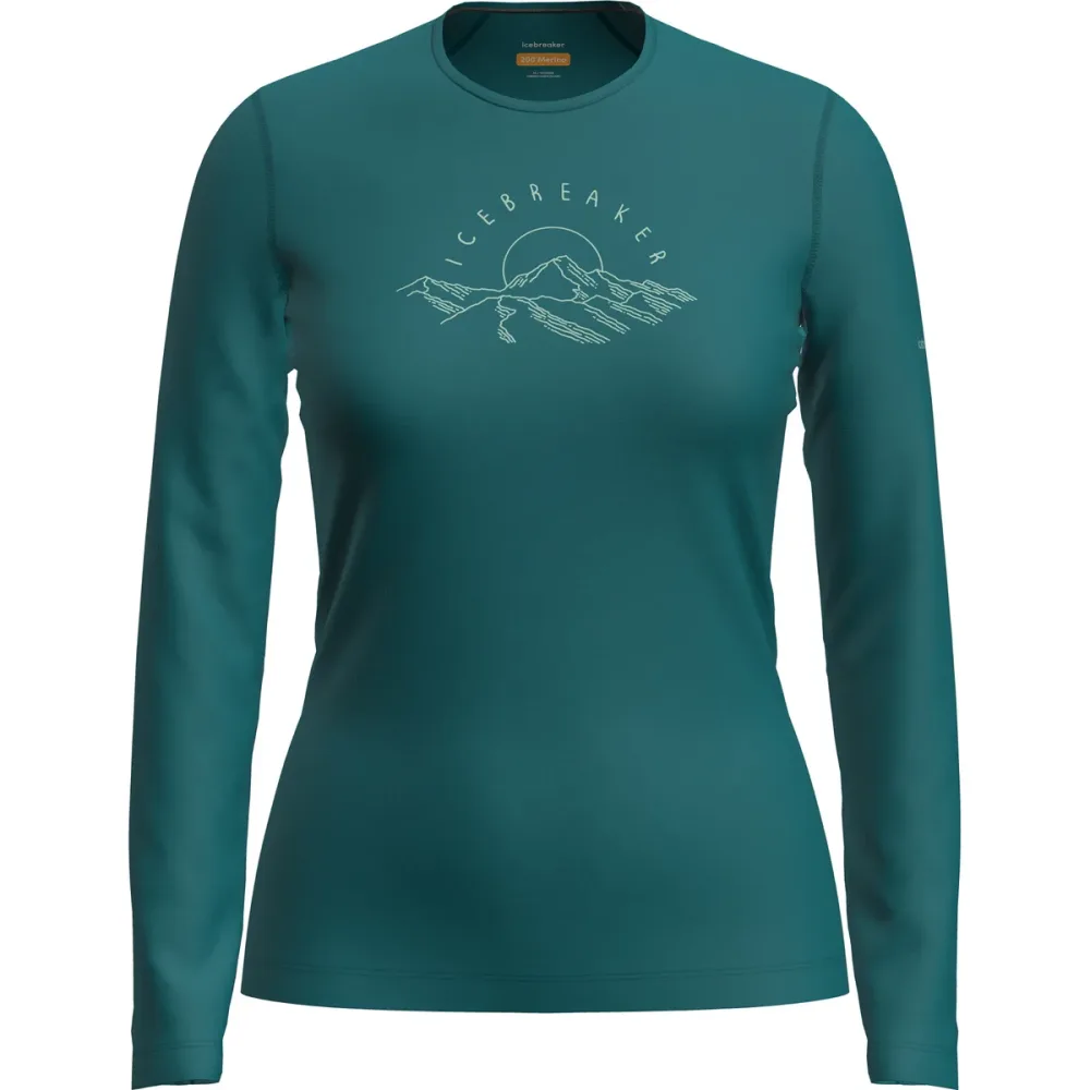 Icebreaker Damen 200 Oasis Sunrise Summit Longsleeve
