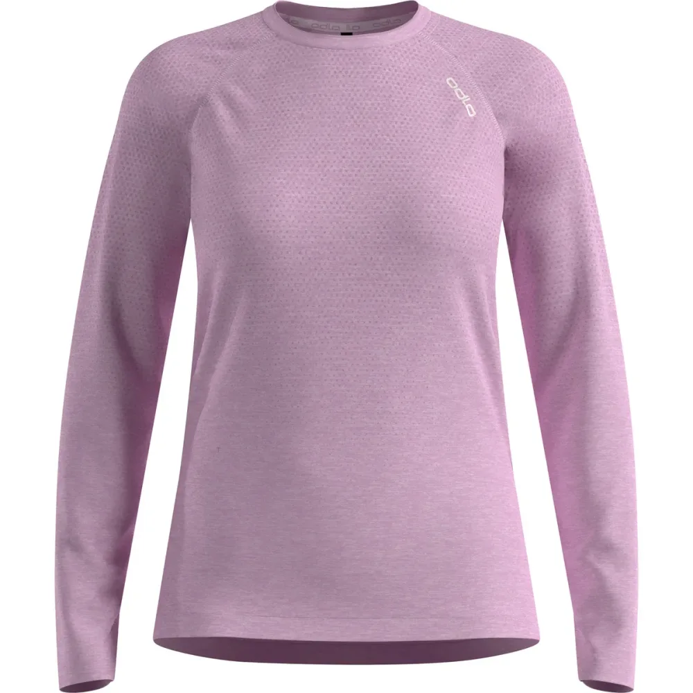 Odlo Essential Seamless Langarm-Laufshirt für Damen - Training, Running - lila, XS