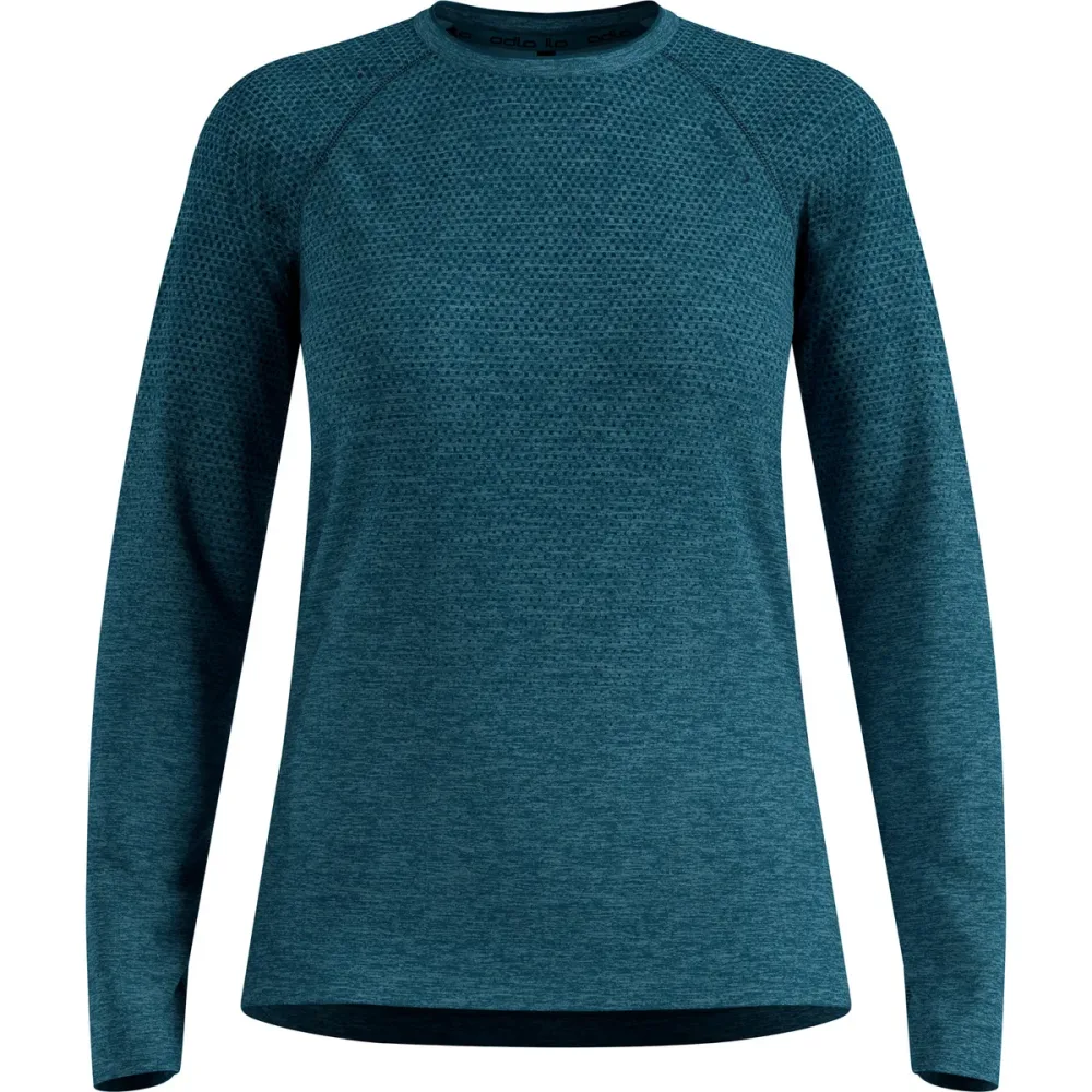 Odlo Essential Seamless Langarm-Laufshirt für Damen - Training, Running - marineblau, XL