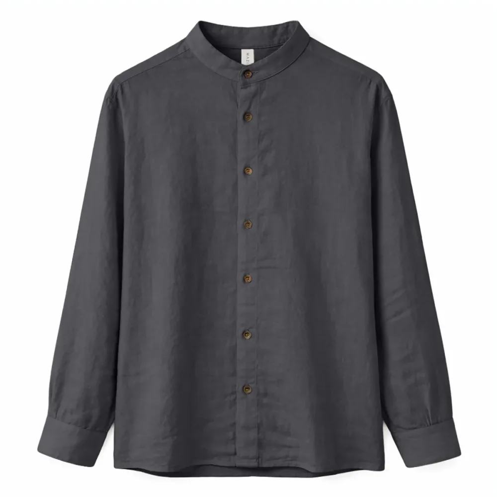 Mazine Herren Stand Collar Linen Hemd