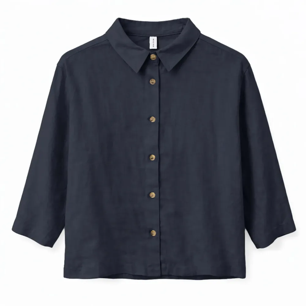Mazine Damen 3/4 Sleeve Linen Bluse