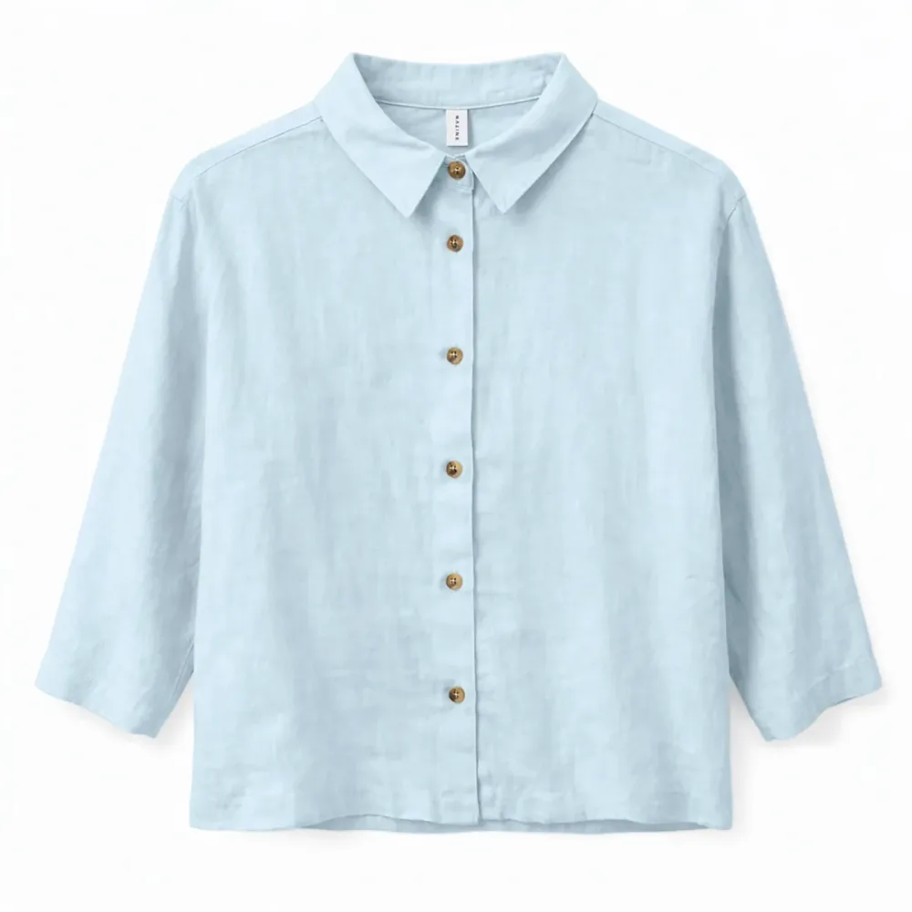 Mazine Damen 3/4 Sleeve Linen Bluse