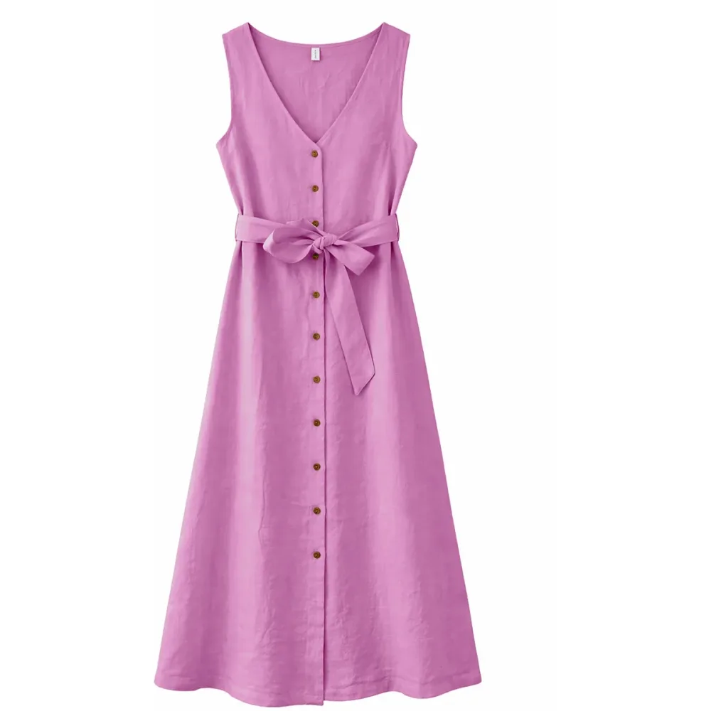 Mazine Damen Sleeveless Linen Maxi Kleid