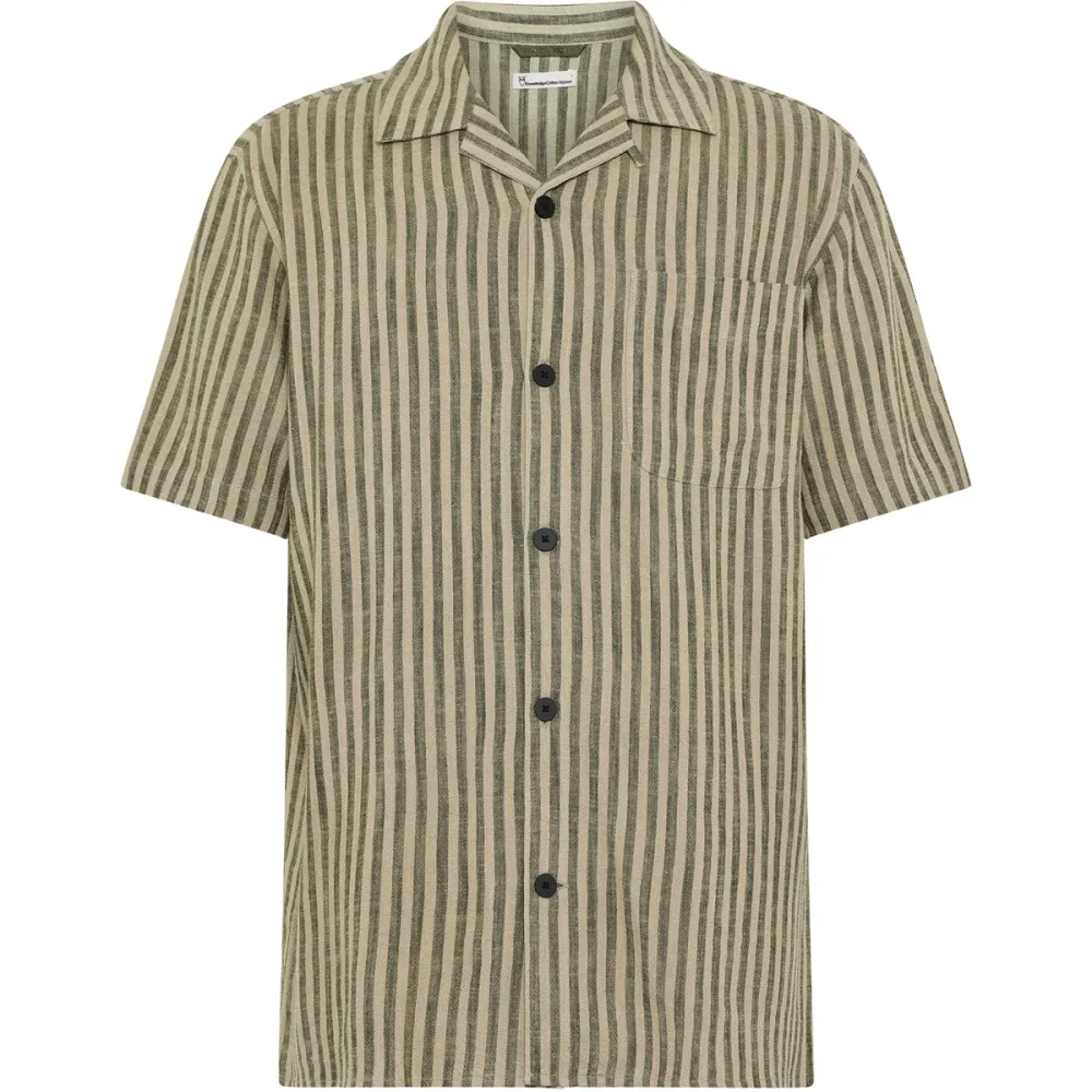 KnowledgeCotton Apparel Herren Linen-Mix Striped Hemd