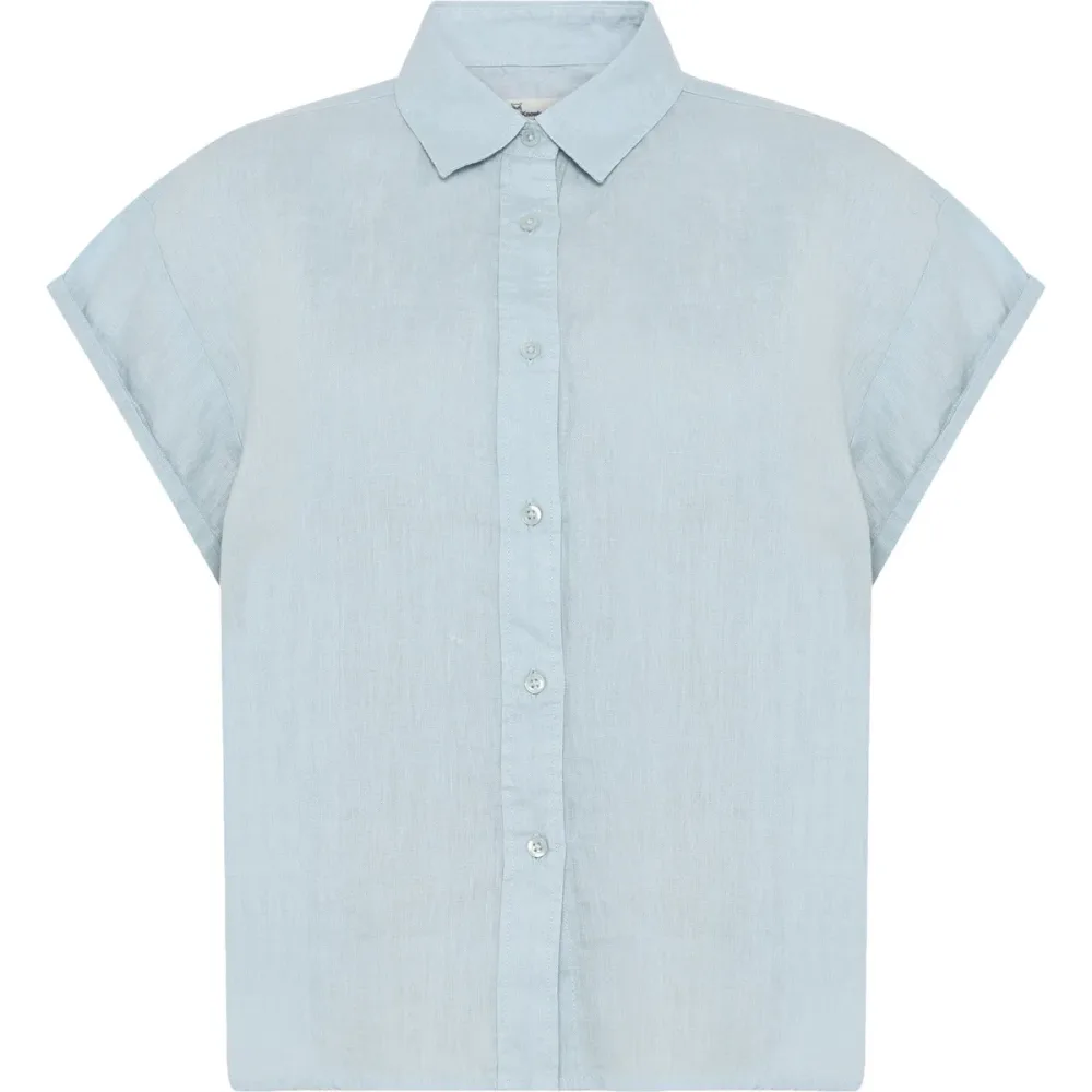 KnowledgeCotton Apparel Damen Aster Fold Up Linen Bluse