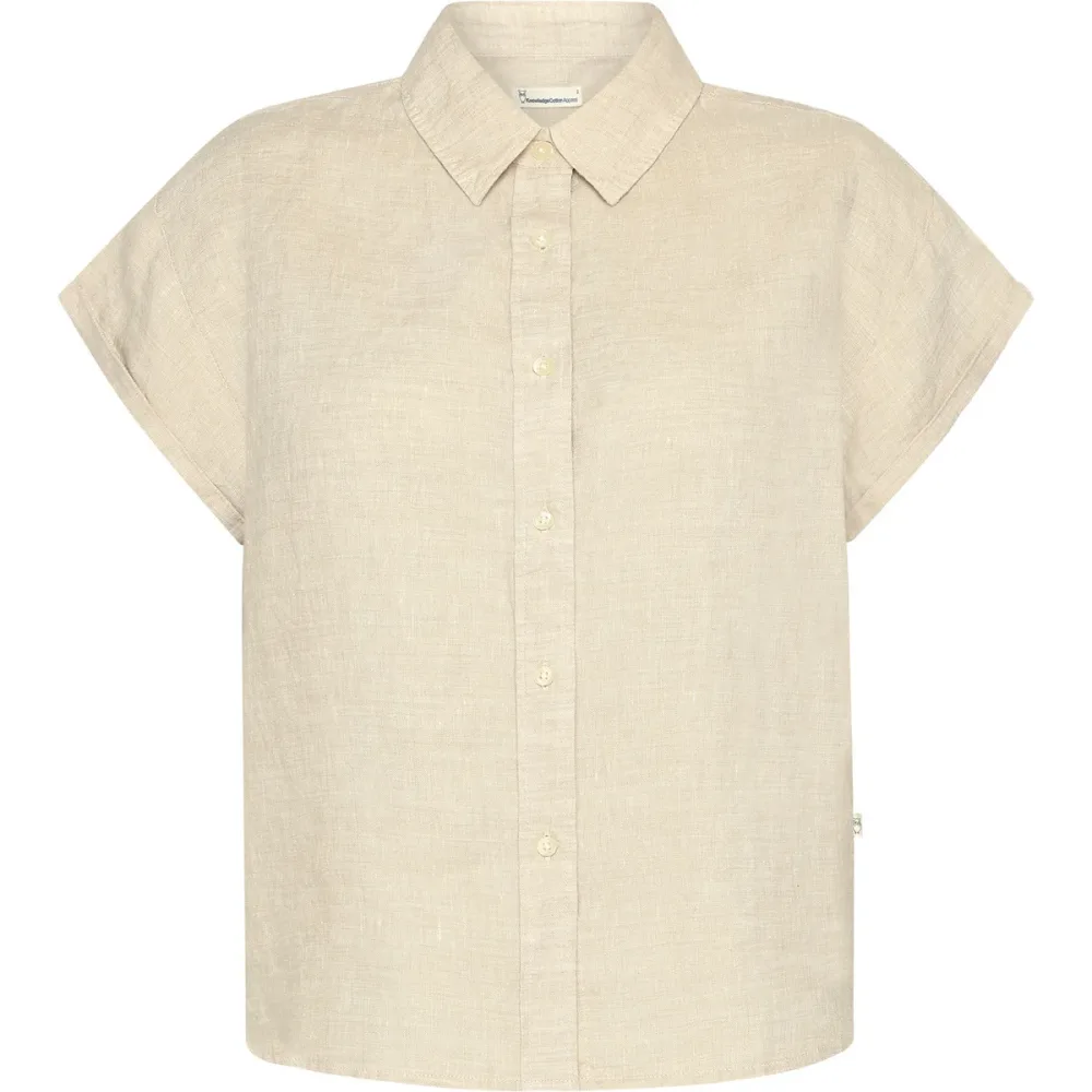 KnowledgeCotton Apparel Damen Aster Fold Up Linen Bluse