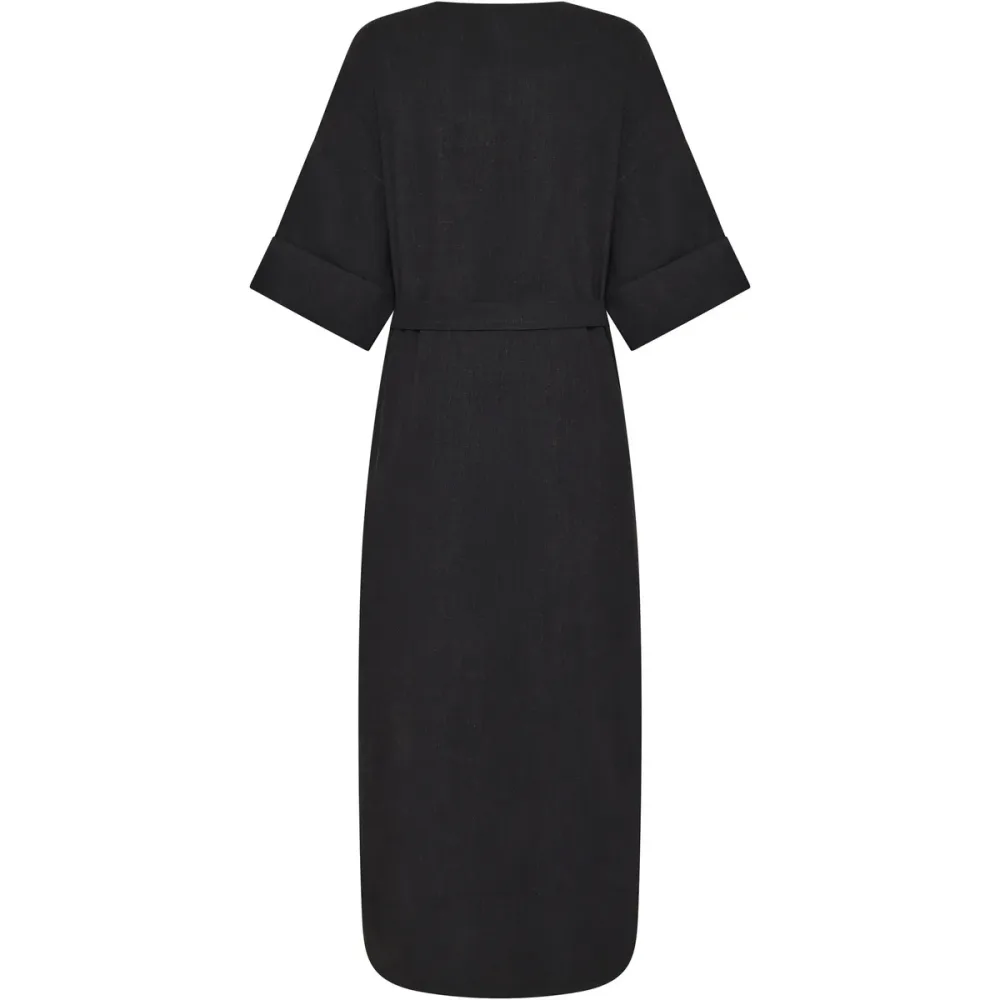 KnowledgeCotton Apparel Damen Linen-Mix V-Neck Kleid
