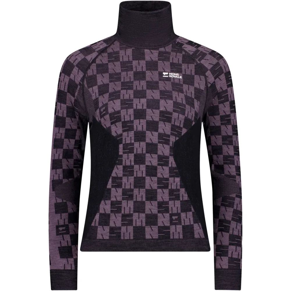 Mons Royale Damen Ascender Merino Seamless Mock Longsleeve