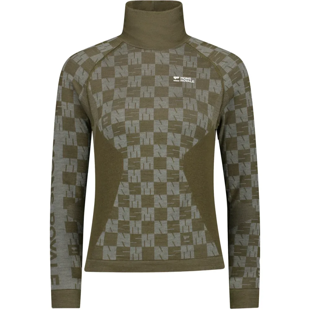 Mons Royale Damen Ascender Merino Seamless Mock Longsleeve