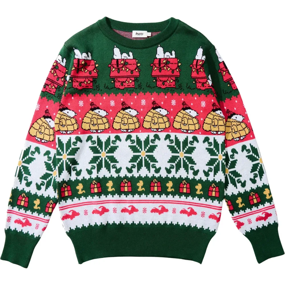 Brava Fabrics Herren Peanuts Xmas Cotton Pullover