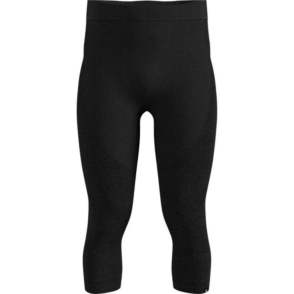 Odlo Seamless Performance Wool Base Layer 3/4 Tights für Herren - Wandern, Skilanglauf - schwarz, L