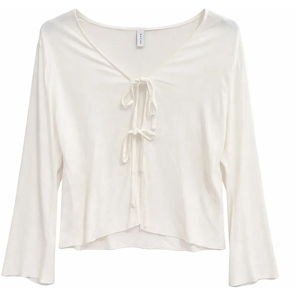 Mazine Damen Wide Sleeve Crinkle Bluse
