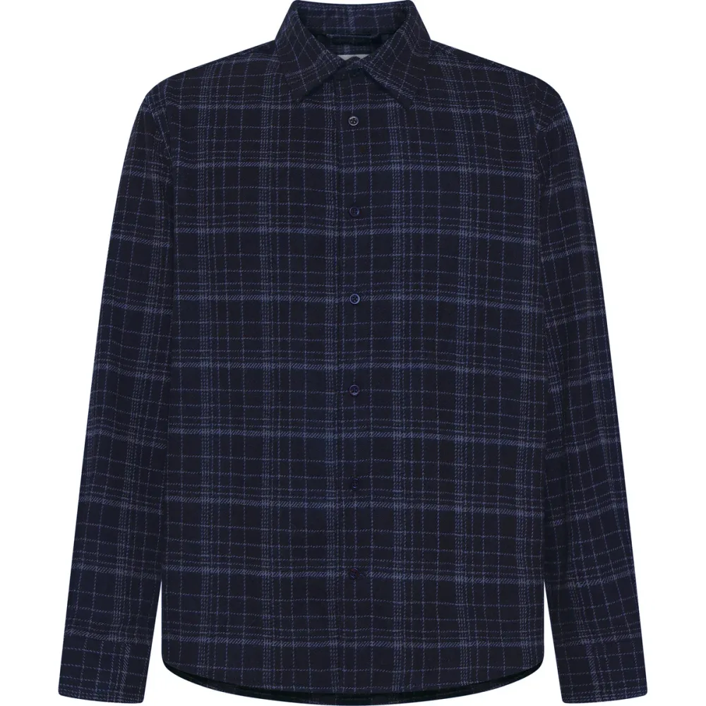 KnowledgeCotton Apparel Herren Dune Regular Merino Check Hemd