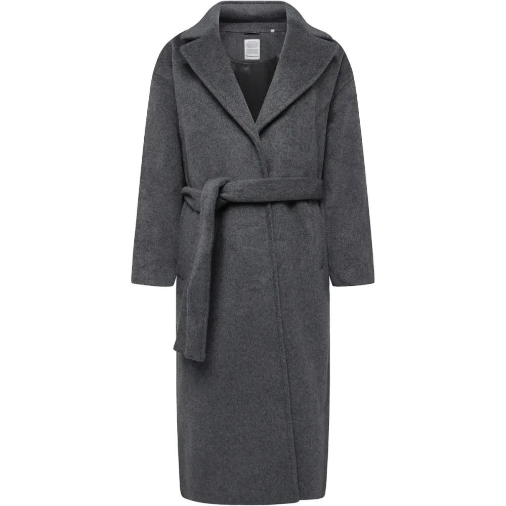 KnowledgeCotton Apparel Damen Wool Lapel Mantel