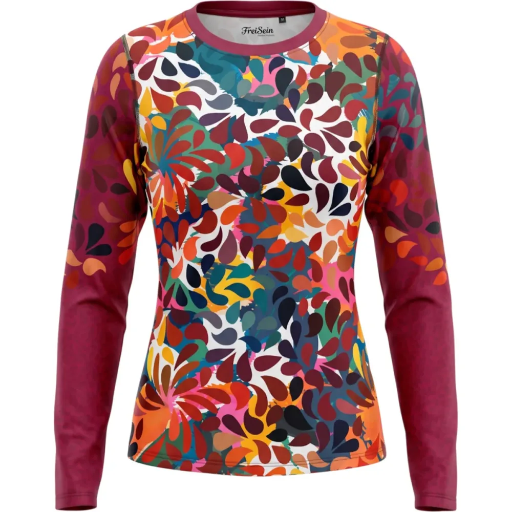 FreiSein Damen BlumenMädchen Longsleeve