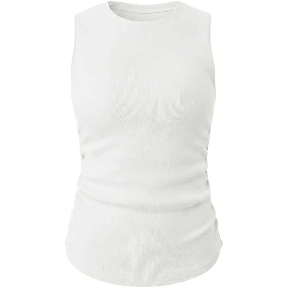 Mandala Damen Side Ruffled Rib Top