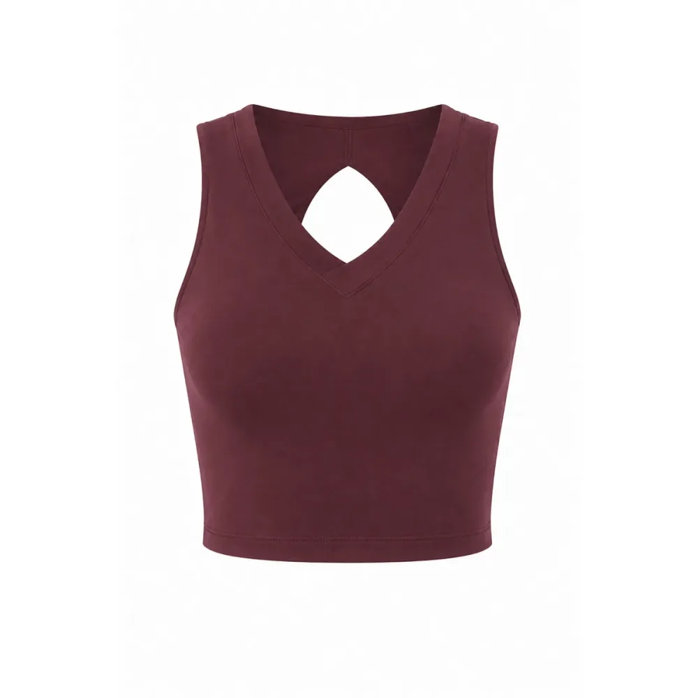Mandala Damen Cropped V-Neck Top