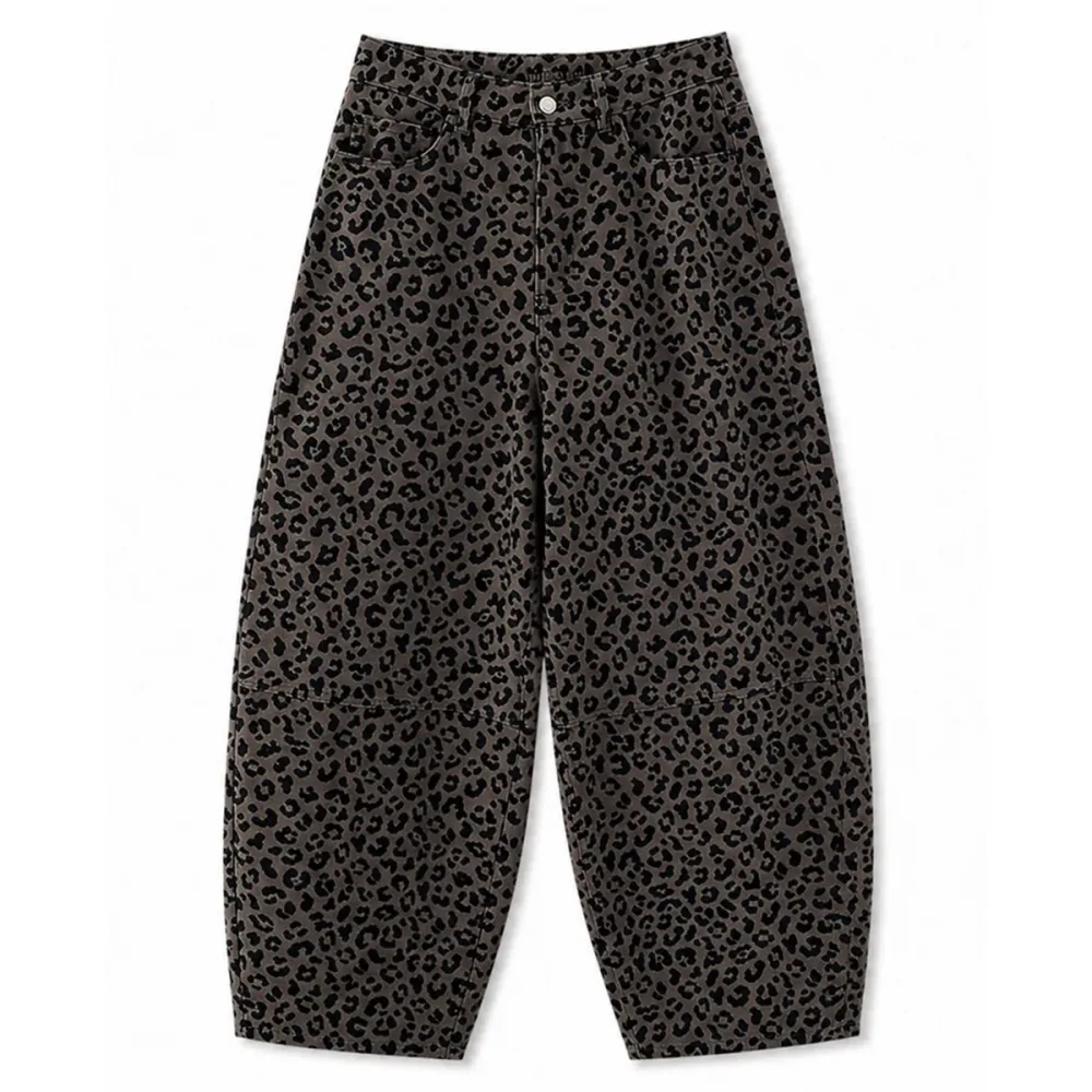 Mazine Damen Printed Barrel Leg Denim Jeans