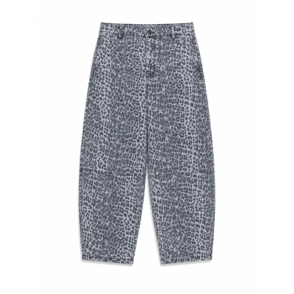 Mazine Damen Printed Barrel Leg Denim Jeans