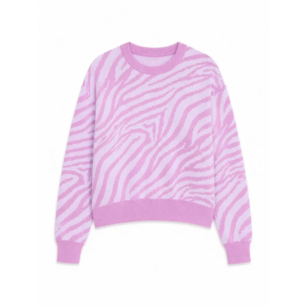 Mazine Damen Zebra Jacquard Knit Pullover