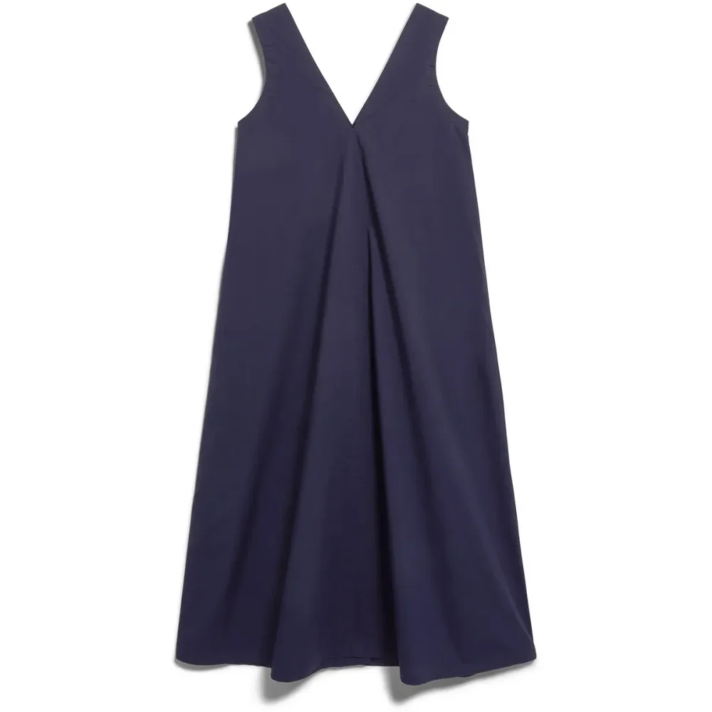 Armedangels Damen Poplin Maxi V-Neck Kleid