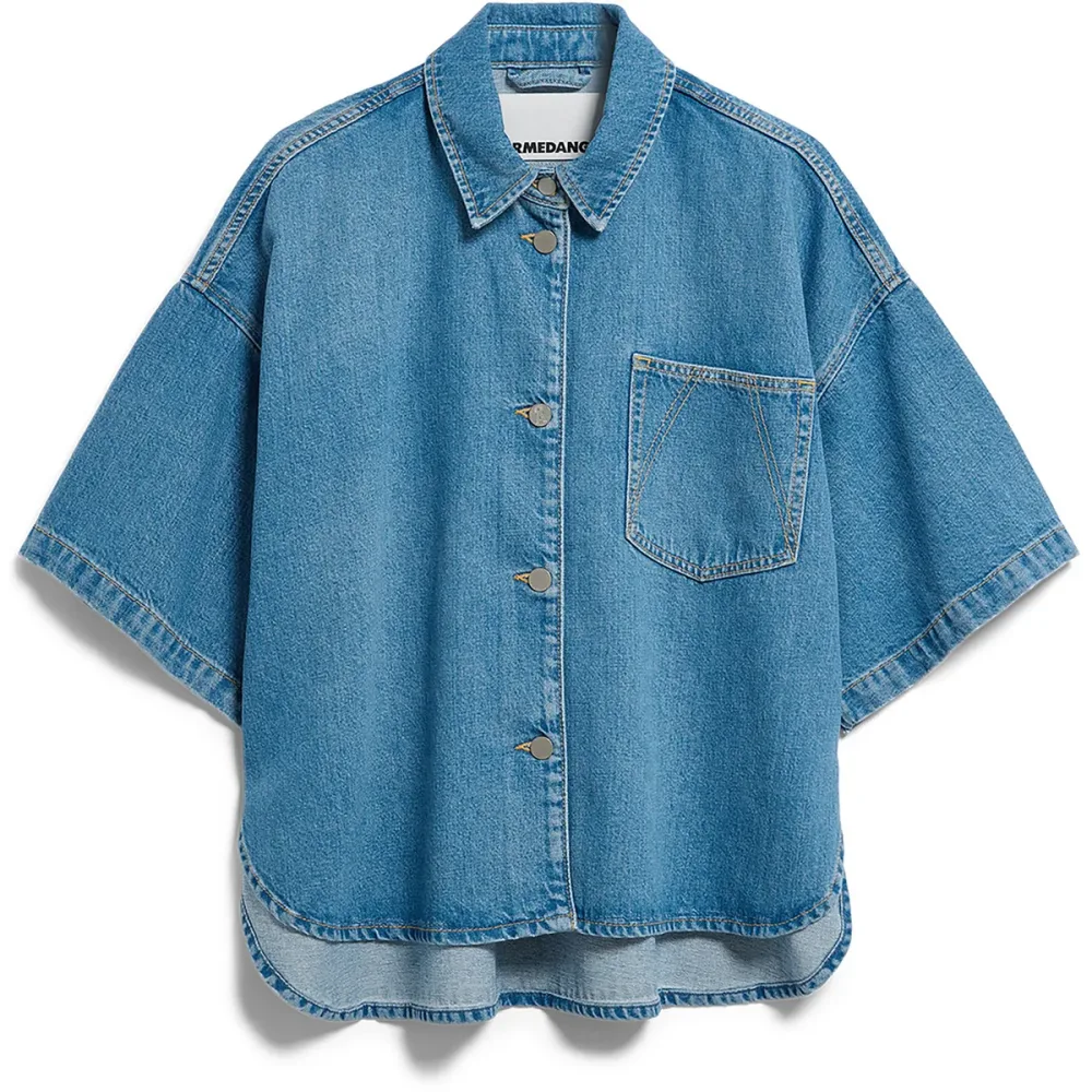 Armedangels Damen S Slv Denim Bluse